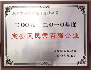 2009_2010 Private Top 100 Enterprises of Baoan District 